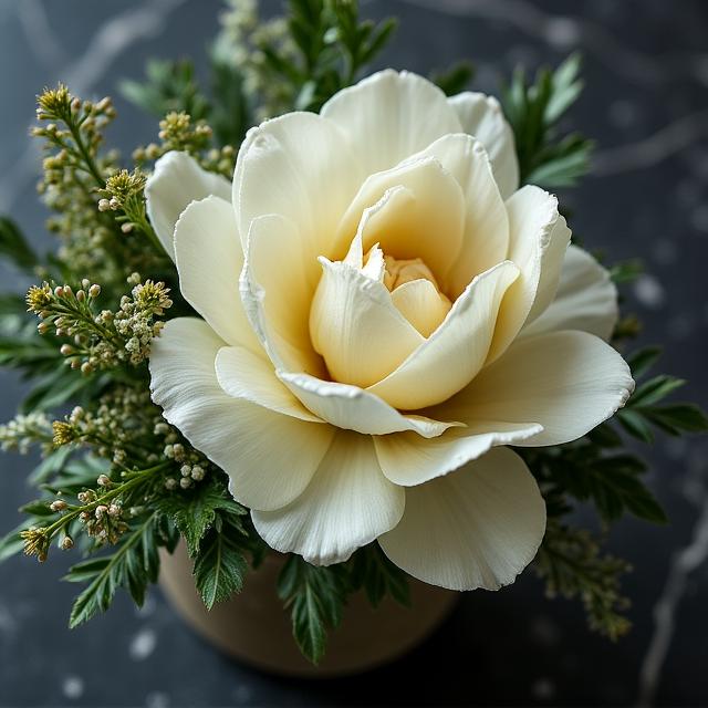 Nowoczesna kompozycja na stół z elementami biodegradowalnymi