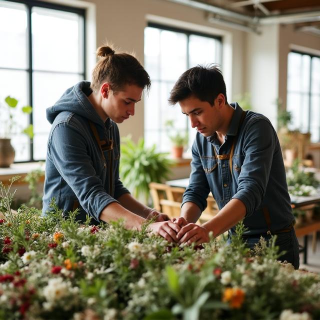 Proces tworzenia innowacyjnych instalacji kwiatowych